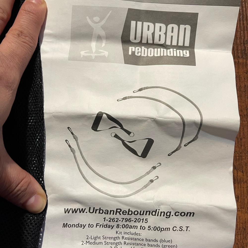Urban Rebounding Resistance Exercise Bands W Handles & Carabiner Clips Workouts - Picture 10 of 15